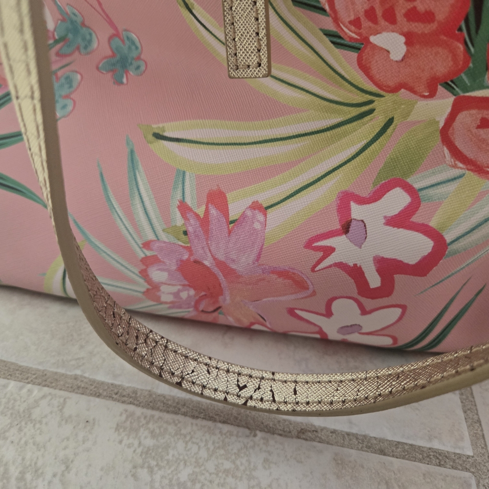 Spartina 449 Retreat Jetsetter Tote Flamingo Floral - Picture 7 of 7